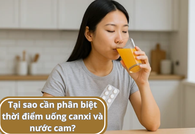 Tại sao cần phân biệt thời điểm uống canxi và nước cam
